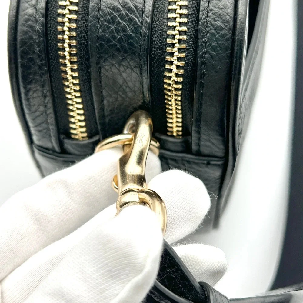 EUC Coach Black Pebbled Leather Convertible Crossbody Jes Camera Bag